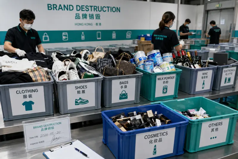 香港品牌销毁怎么分？不同物料类型的处理方式与流程差异｜捷胜国际环保